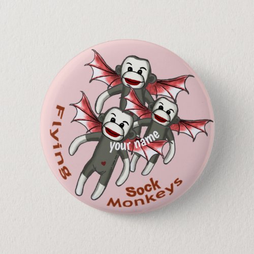 Flying Sock Monkeys custom name Button