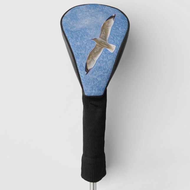 Flying Solo Seagull in the Sky Golf Head Cover (Front)