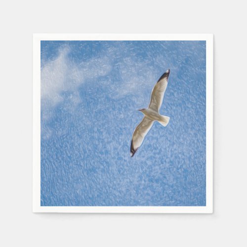 Flying Solo Seagull in the Sky Napkins