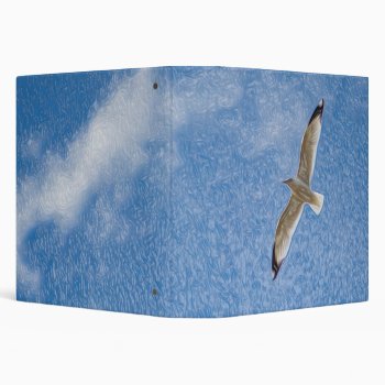 Flying Solo Seagull In The Sky Playing Cards 3 Ring Binder by CandiCreations at Zazzle