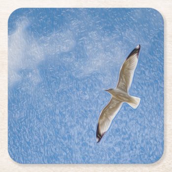 Flying Solo Seagull In The Sky Stone Coaster by CandiCreations at Zazzle