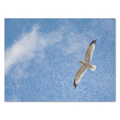 Flying Solo Seagull in the Sky Tissue Paper