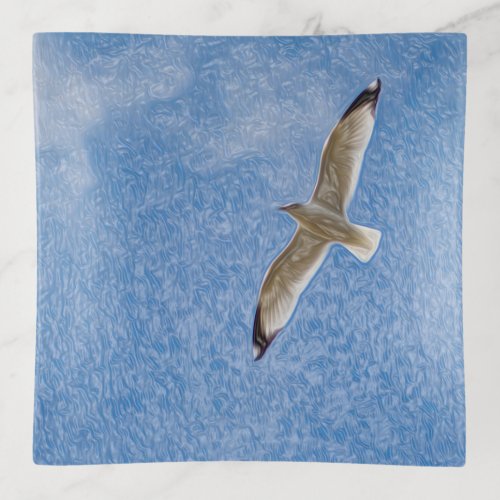 Flying Solo Seagull in the Sky Trinket Tray