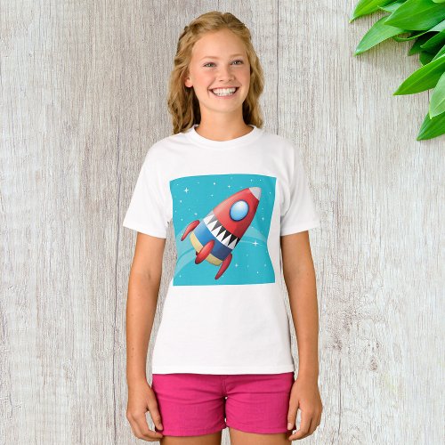 Flying Spaceship Girls T_Shirt