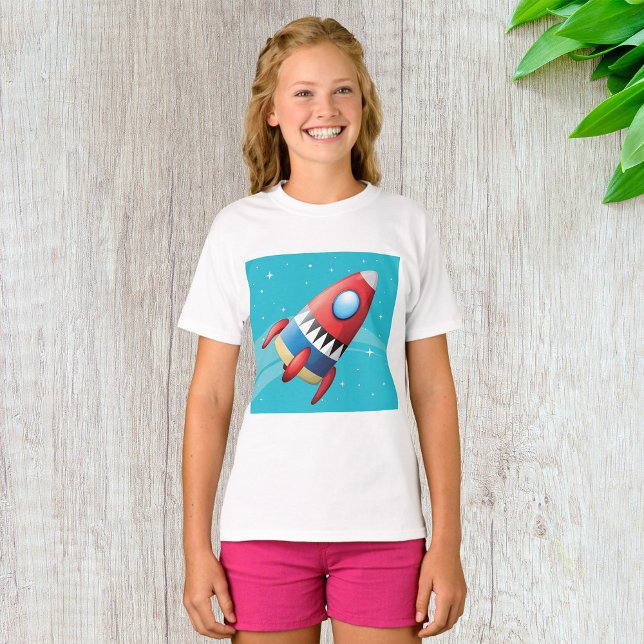 Flying Spaceship Girls T-Shirt (Creator Uploaded)