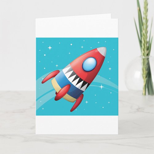 Flying Spaceship Greeting Cards