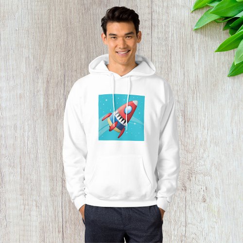 Flying Spaceship Mens Hoodie