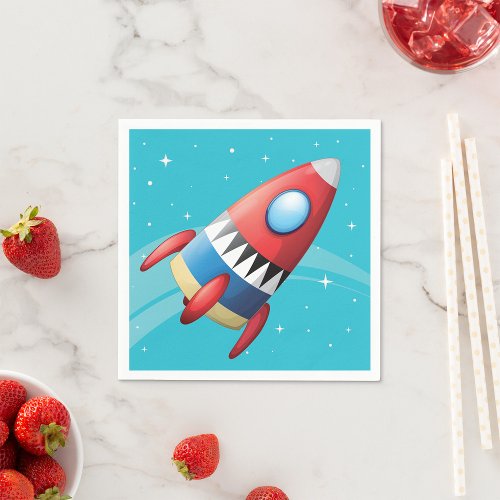 Flying Spaceship Paper Napkins