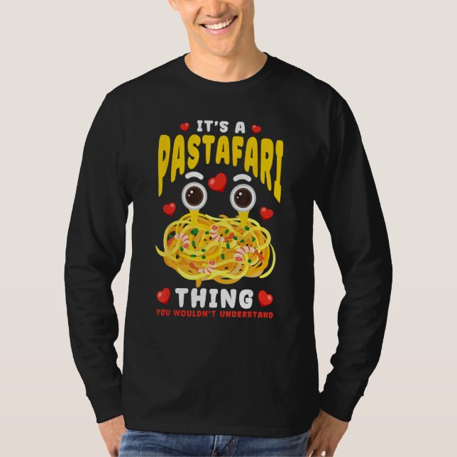 Flying Spaghetti Monster FSM It's A Pastafari Thin T-Shirt (Front)