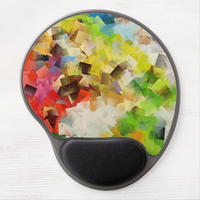 Flying Squares abstract design Gel Mouse Pad (Front)