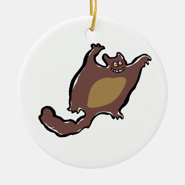 flying squirrel ceramic ornament (Front)