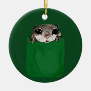 Flying Squirrel Pocket Ceramic Ornament