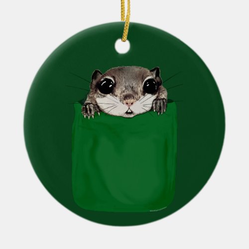 Flying Squirrel Pocket Ceramic Ornament