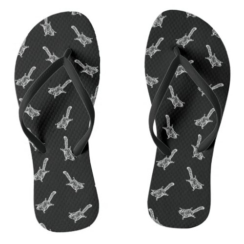 Flying Squirrels Print Pattern Vintage Squirrels Flip Flops