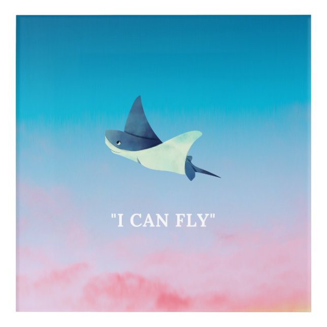 Flying Stingray   Acrylic Print (Front)