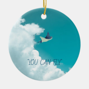 Flying Stingray Ceramic Ornament