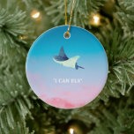 Flying Stingray ceramic ornament<br><div class="desc">It's the Flying Stingray ceramic ornament.
The flying stingray looks romantic.
The sky with pink is beautiful,  too.

It's a meaningful gift to cheer up your loved one.

Purchase yours today!</div>