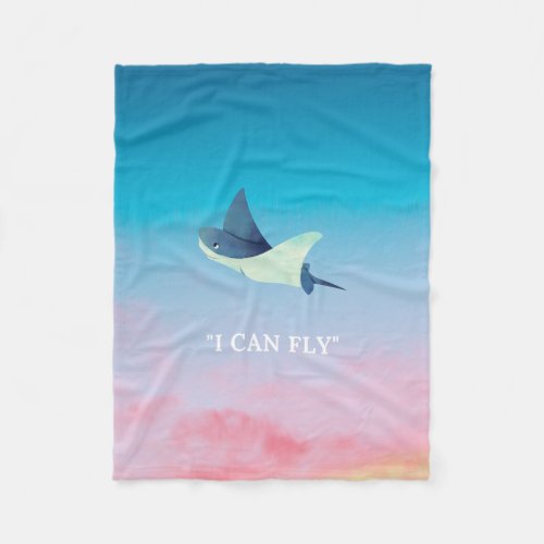 Flying Stingray   Fleece Blanket