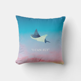 Flying Stingray  Throw Pillow