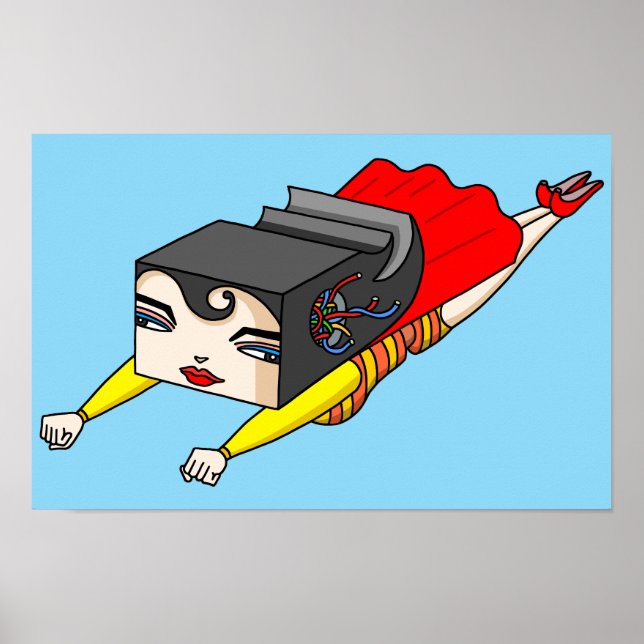 Flying Strong Woman. Poster (Front)