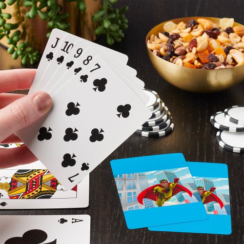 Flying Superhero Poker Cards