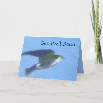 Flying Swallow Get Well Soon Template Card by bluerabbit at Zazzle