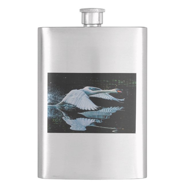 Flying Swan Over Water Flask (Front)
