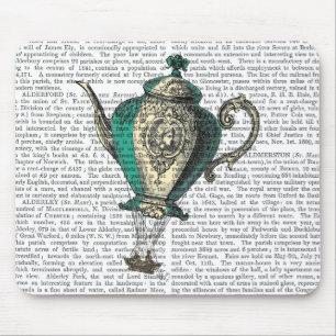 Flying Teapot 1 Green and Yellow Mouse Pad