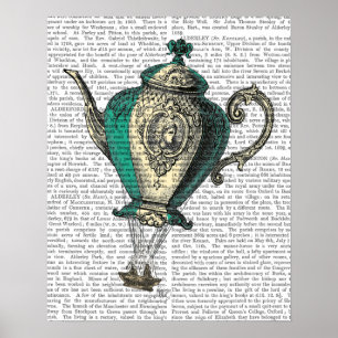 Flying Teapot 1 Green and Yellow Poster
