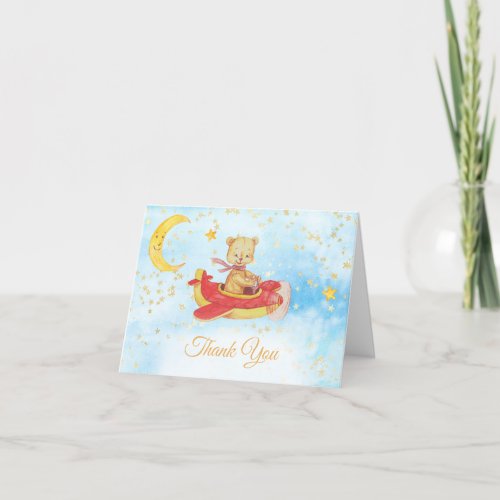 *~* Flying Teddy Bear Red Plane Stars Moon