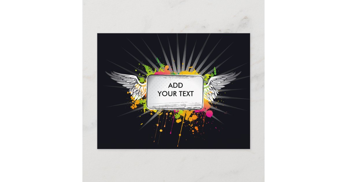 Flying Text Postcard | Zazzle