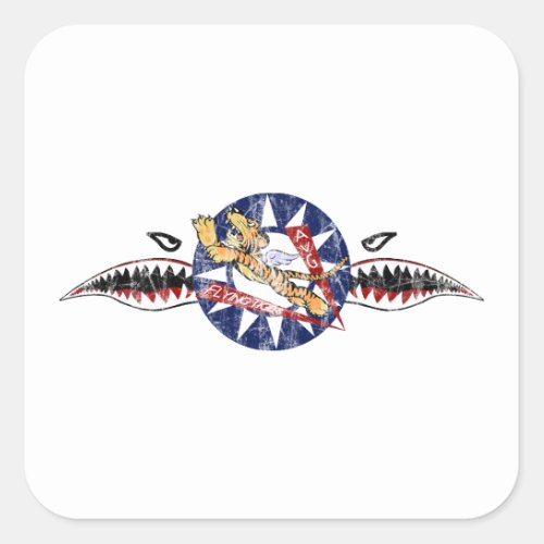 flying tigers avg  square sticker