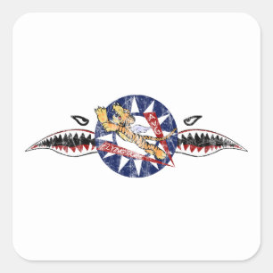 flying tigers avg square sticker
