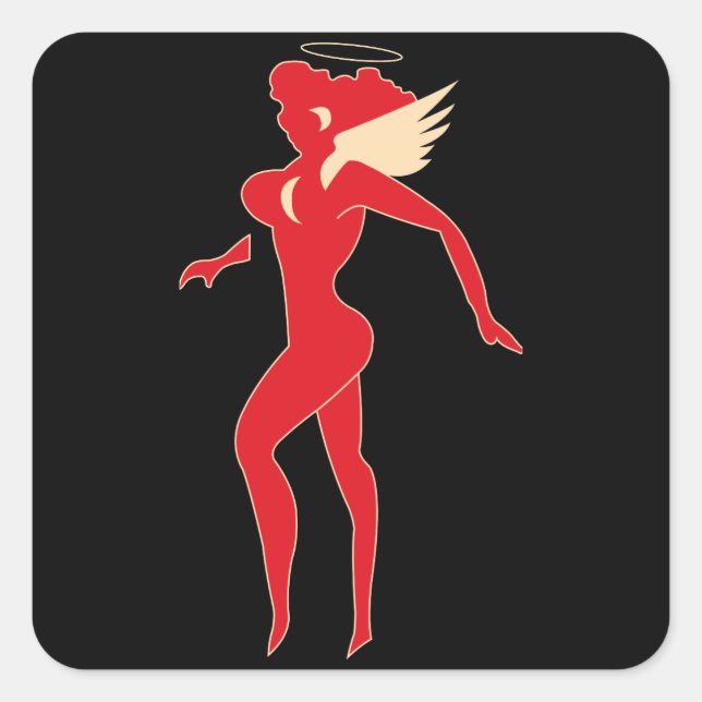 Flying Tigers - Hell's Angel Square Sticker (Front)