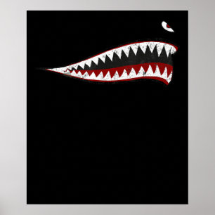 Flying Tigers Shark Mouth - Gifts For Shark Lover Poster