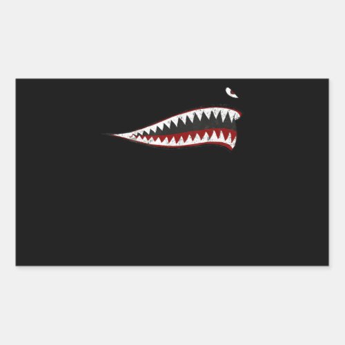 Flying Tigers Shark Mouth _ Gifts For Shark Lover Rectangular Sticker