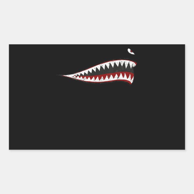 Flying Tigers Shark Mouth - Gifts For Shark Lover Rectangular Sticker (Front)