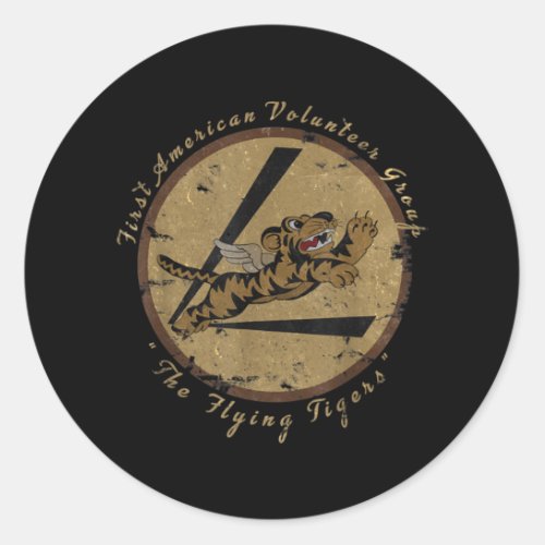 Flying Tigers Squadron Classic Round Sticker