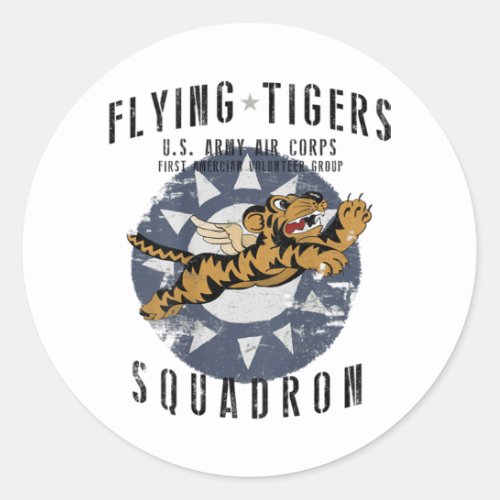 Flying Tigers Squadron WWII Vintage InsigniaBACK P Classic Round Sticker