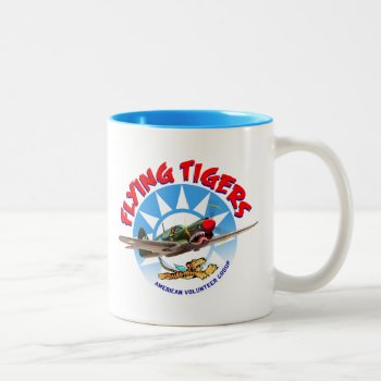 Flying Tigers Two-tone Coffee Mug by tempera70 at Zazzle