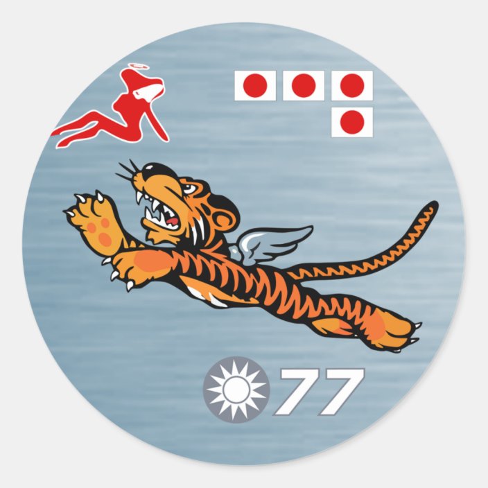 Flying Tigers WWII Nose Art Classic Round Sticker | Zazzle