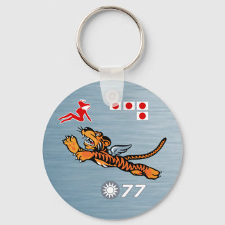 Flying Tigers WWII Nose Art Keychain