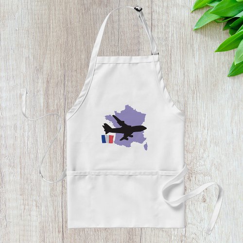 Flying To France Adult Apron