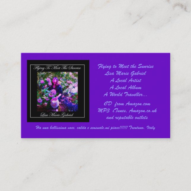 Flying to Meet the Sunrise Business Card (Front)