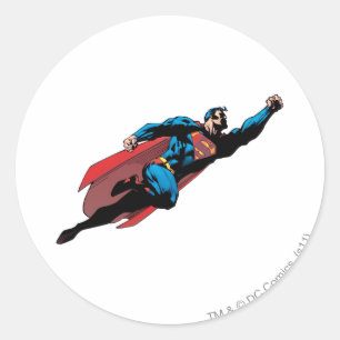 Flying to the right - Comic Classic Round Sticker