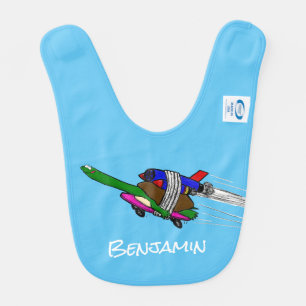 Flying tortoise baby bib