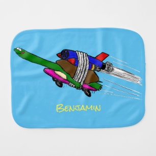Flying tortoise baby burp cloth