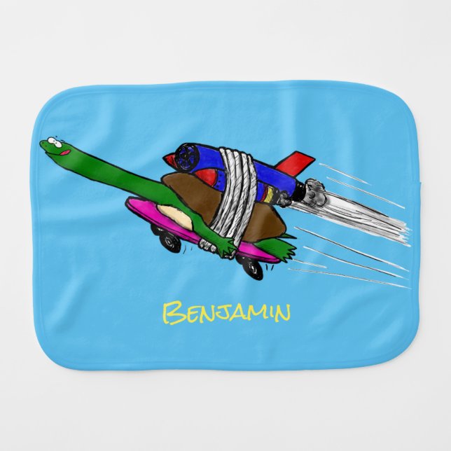 Flying tortoise baby burp cloth (Front Horizontal)