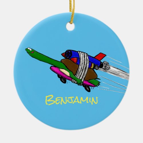 Flying tortoise ceramic ornament