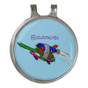 Flying tortoise golf hat clip